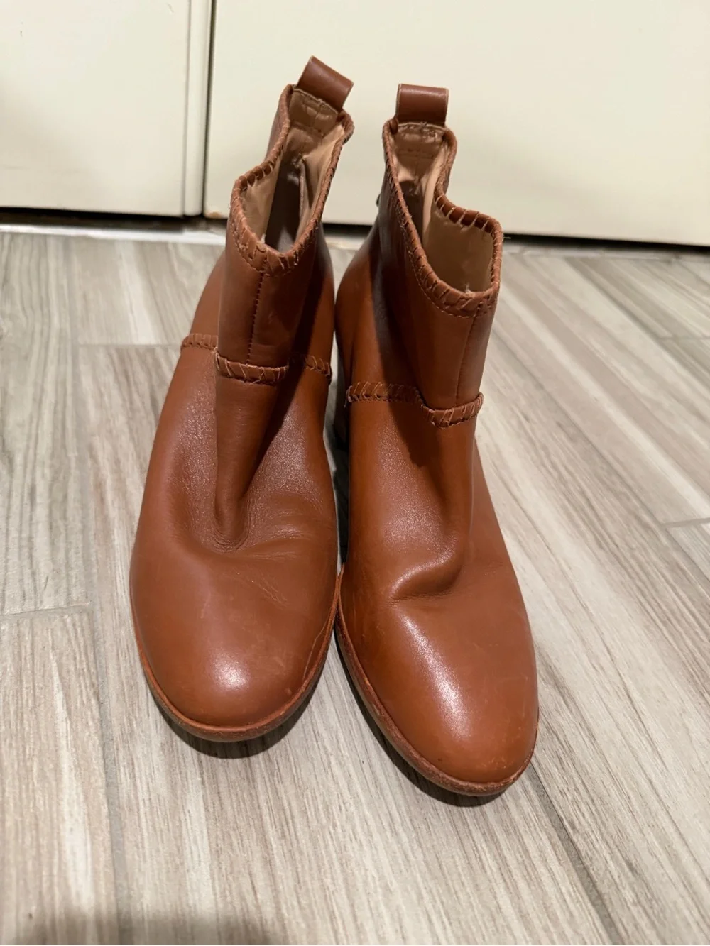 Jack Rogers Chestnut Brown Leather Ankle Booties